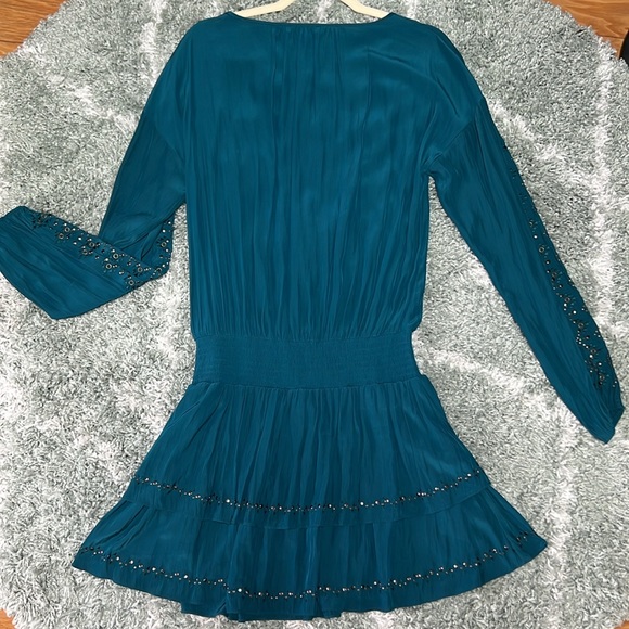 BNWT 🏷️ ✨👗Ramy Brook New York Sheryl DESIGNER Dress S gorgeous teal color 💙🩵 - Picture 8 of 9